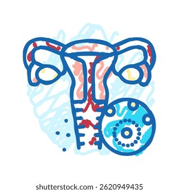 vaginal infections woman disease doodle icon sketch vector. vaginal infections woman disease sign. isolated symbol illustration