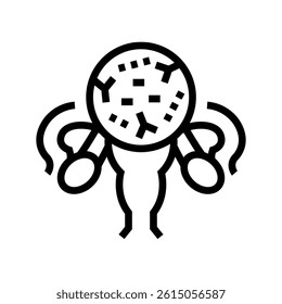 Vaginal microflora black line icon for digital and print projects. Minimal clean icons for apps and websites.
