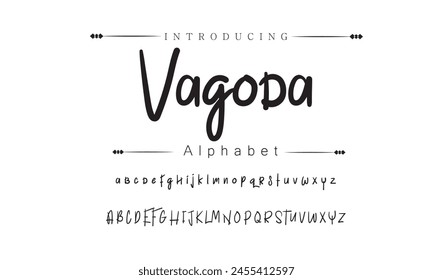 Vagoda Signature Font Calligraphy Logotype Script Brush Font Type Font lettering handwritten