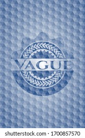 Vague blue emblem with geometric pattern background. Vector Illustration. Detailed.