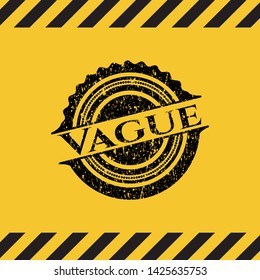 Vague inside warning sign, black grunge emblem. Vector Illustration. Detailed.
