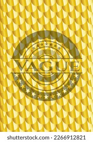 Vague shiny golden badge. Scales pattern. Vector Illustration. Detailed. 