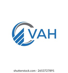 VAH Flat accounting logo design on white background. VAH creative initials Growth graph letter logo concept. VAH business finance logo design.
