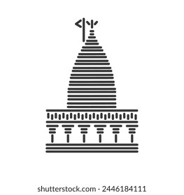 Vaidyanath jyotirlinga Icono del Vector de la ilustración del templo.