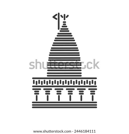 Vaidyanath jyotirlinga Temple illustration vector icon.