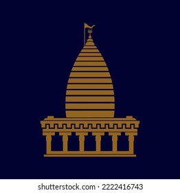 Vaidyanath (lord Shiva Temple) temple in golden color icon.