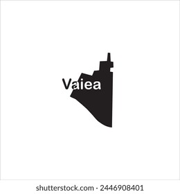 Vaiea Niue map and black lettering design on white background