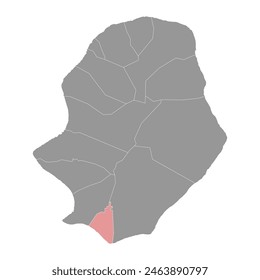 Vaiea village map, administrative division of Niue. Vector illustration.