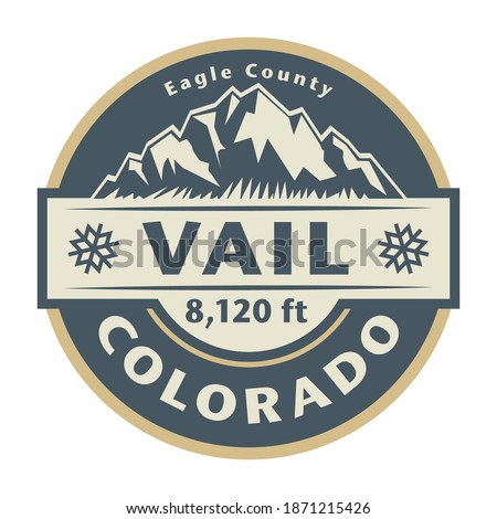 Vail Ski Resort is a ski resort located near the town of Vail in Eagle County, Colorado. Vector illustration