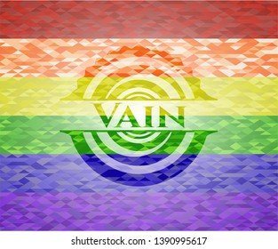 Vain lgbt colors emblem. Vector Illustration. Mosaic.