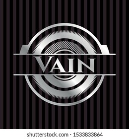 Vain silvery badge or emblem. Vector Illustration. Mosaic.