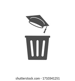 Vain training. The depreciation of knowledge. Vector icon isolated on white background.