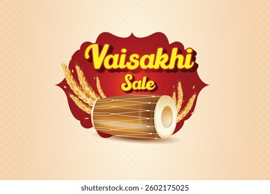 Vaisakhi Festival Grand Sale Logo. Indian Ethnic Festive Sale Celebration Theme Concept Vector Illustration For E-commerce, Web, Greetings Card