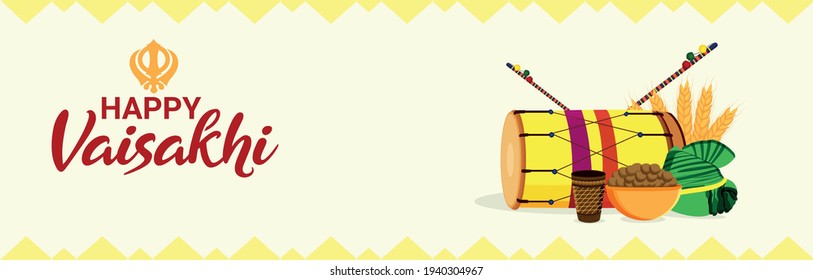 	
Vaisakhi greeting card with creative illustration