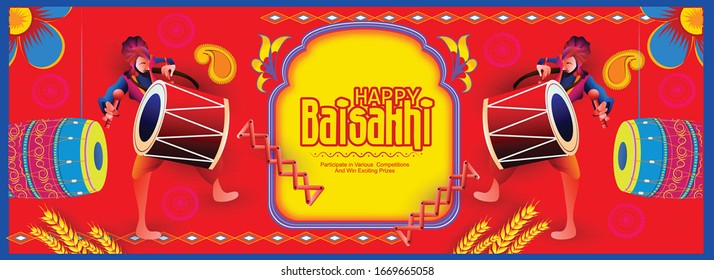 Vaisakhi, also known as Baisakhi festival in Hinduism and Sikhism, Abstract Background for baisakhi