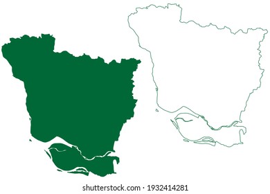 Vaishali District (Bihar State, Tirhut Division, Republic Of India) Map Vector Illustration, Scribble Sketch Vaishali Map