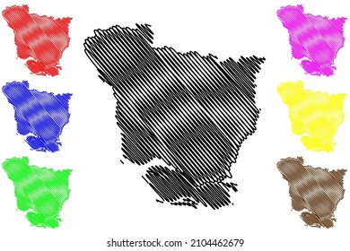 Vaishali District (Bihar State, Tirhut Division, Republic Of India) Map Vector Illustration, Scribble Sketch Vaishali Map