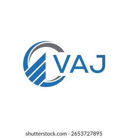 VAJ Flat accounting logo design on white background. VAJ creative initials Growth graph letter logo concept. VAJ business finance logo design.
