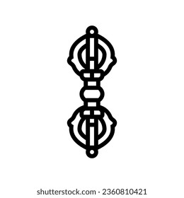 vajra dorje buddhism line icon vector. vajra dorje buddhism sign. isolated contour symbol black illustration