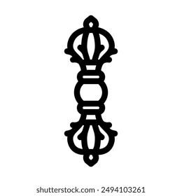 vajra dorje buddhism line icon vector. vajra dorje buddhism sign. isolated contour symbol black illustration