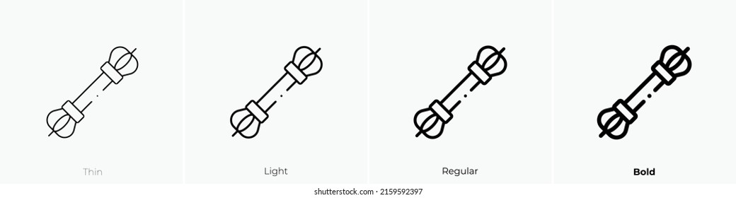 vajra icon. Linear style sign isolated on white background. Vector illustration.