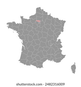 Val dOise department map, administrative division of France. Vector illustration.