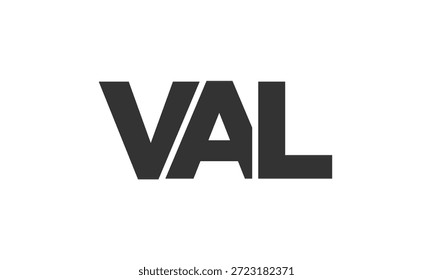 Modelo de design de logotipo VAL com texto em negrito forte e moderno. Logotipo vetorial inicial com tipografia simples e mínima. Identidade de empresa moderna ideal para a presença de marca de empresas.