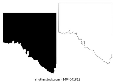 Val Verde County, Texas (Counties in Texas, United States of America,USA, U.S., US) map vector illustration, scribble sketch Val Verde map