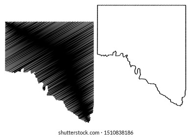 Val Verde County, Texas (Counties in Texas, United States of America,USA, U.S., US) map vector illustration, scribble sketch Val Verde map