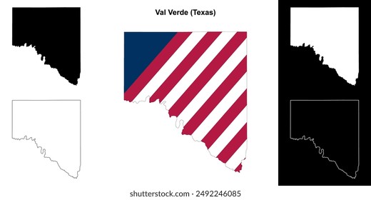 Val Verde County (Texas) outline map set