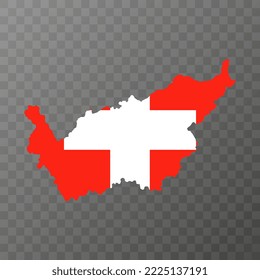 Wallis-Karte, Kantone Schweiz. Vektorgrafik.