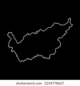 Mapa de Valais, Cantones de Suiza. Ilustración vectorial.