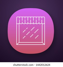 Valance app icon. Kitchen curtain. Home interior design. Decorative fabric drapery. Window top treatments. UI/UX user interface. Web or mobile application. Vector isolated illustration
