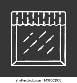Valance chalk icon. House and office window decoration. Kitchen curtain. Home interior design. Decorative fabric drapery. Window top treatments. Isolated vector chalkboard illustration