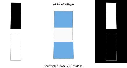 Valcheta department (Rio Negro) outline map set