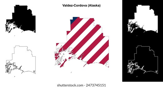 Valdez-Cordova Borough (Alaska) outline map set