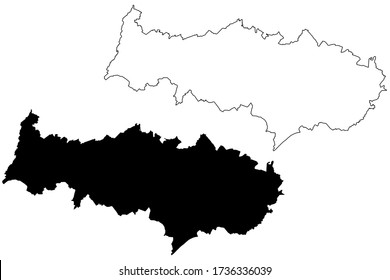 Val-d'Oise Department (France, French Republic, Ile-de-France Region) Map Vector Illustration, Scribble Sketch Val DOise Map