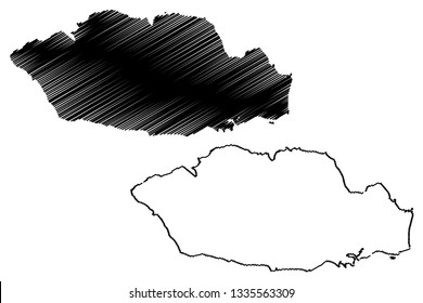 Vale of Glamorgan (United Kingdom, Wales, Cymru, Principal areas of Wales) map vector illustration, scribble sketch Vale of Glamorgan County Borough (The Vale) map
