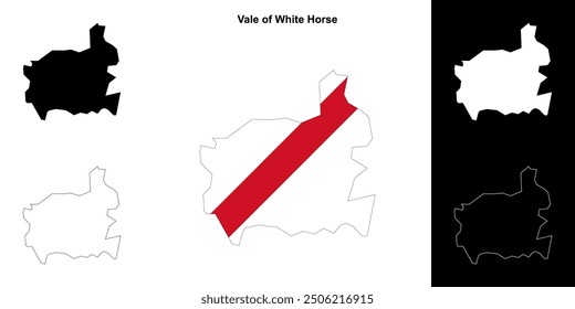 Vale of White Horse blank outline map set