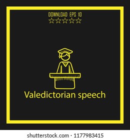 Valedictorian Speech Sketch Vector Icon