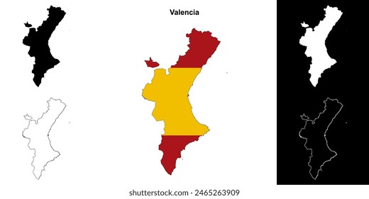 Valencia leere Umrisskarte