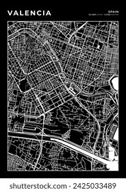 Valencia City Map, Cartography Map, Street Layout Map