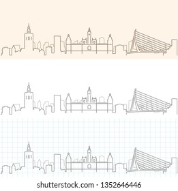 Valencia Hand Drawn Skyline