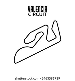 Valencia International circuit. circuit for motorsport and autosport. Vector illustration.