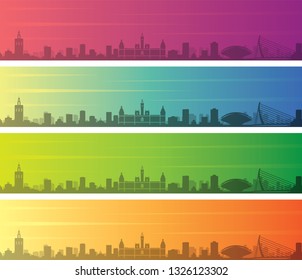 Valencia Multiple Color Gradient Skyline Banner