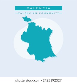 valencia province map in Valencian community in Spain