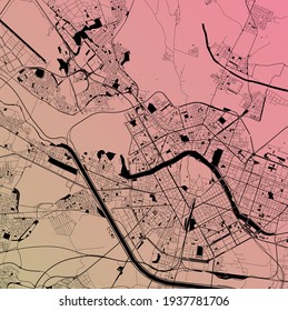 Valencia, Spanien - Urban VektorStadtplan mit Parks, Schiene und Straßen, Autobahnen, minimalistisches Stadtplan-Design-Plakat, Stadtzentrum, Innenstadt, Transitnetz, Straßenplan