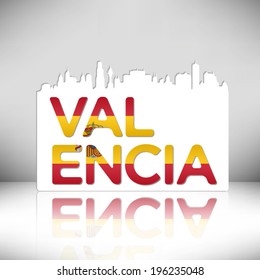 Valencia Spain vector design. City skyline silhouette illustration.