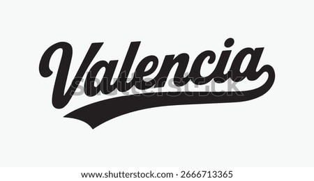 Valencia text - Spain graphic element Illustration template design 
