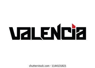 Valencia typography design vector, for t-shirt, poster and other uses